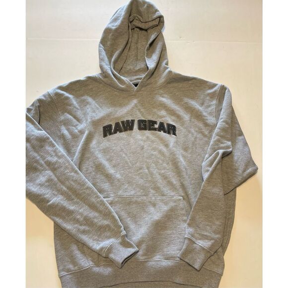 RAW‎ GEAR-Large GREY VINTAGE HOODIE Sz- Large - Picture 1 of 11